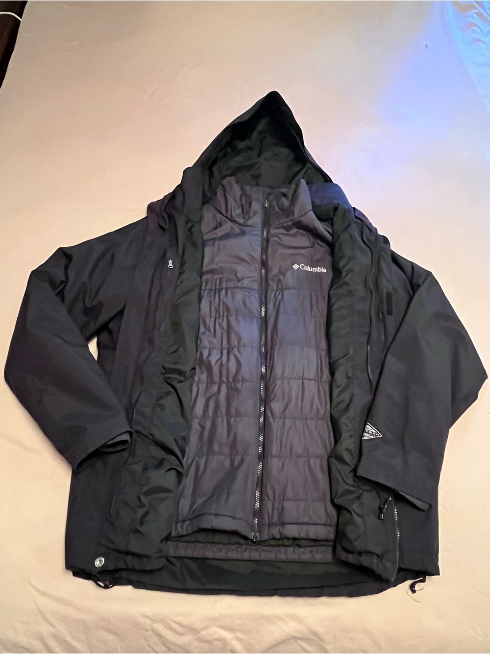 Columbia Men's Black Hooded 3-in-1 Interchange Jacket (2 jackets)